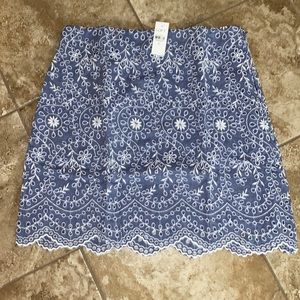 Loft Eyelet Chambray Skirt